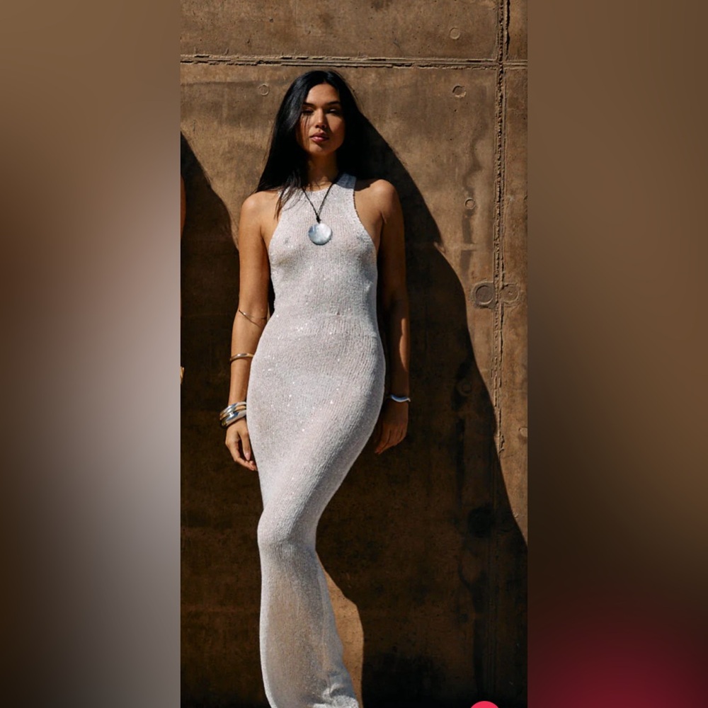 Knit sequin maxi dress